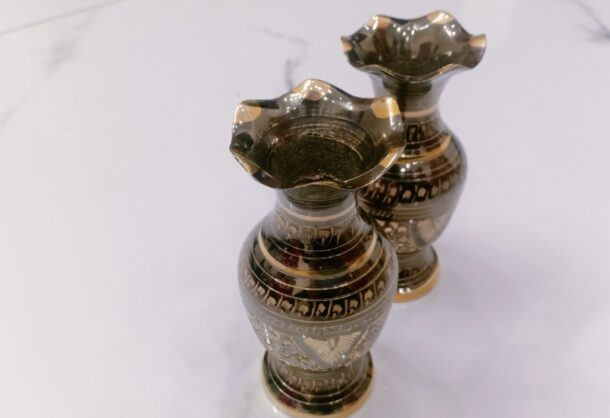 Brass Vase Pair for Home Decor / Handmade Showpiece - Image 3