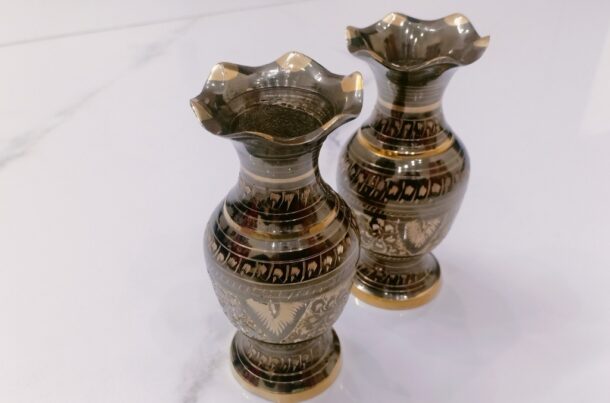 Brass Vase Pair for Home Decor / Handmade Showpiece - Image 2