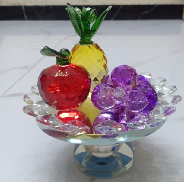 Crystal Fruit Plate with Grapes Pineapple for Home Decoration - Image 5