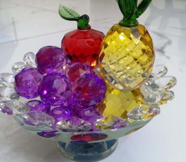 Crystal Fruit Plate with Grapes Pineapple for Home Decoration - Image 2