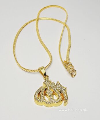 Allah Pendant with Chain and Zircon Stones for Modern Women and Girls