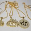 Allah Pendant with Chain and Zircon Stones for Modern Women and Girls