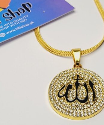 Allah Pendant with Chain and Zircon Stones for Modern Women and Girls