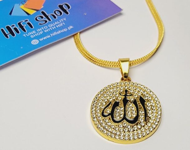 Allah Pendant with Chain and Zircon Stones for Modern Women and Girls