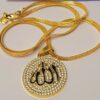 Allah Pendant with Chain and Zircon Stones for Modern Women and Girls