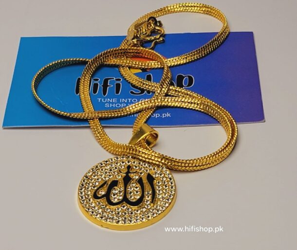 Allah Pendant with Chain and Zircon Stones for Modern Women and Girls