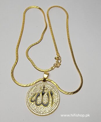 Allah Pendant with Chain and Zircon Stones for Modern Women and Girls