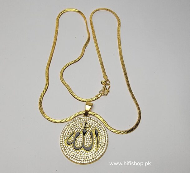 Allah Pendant with Chain and Zircon Stones for Modern Women and Girls