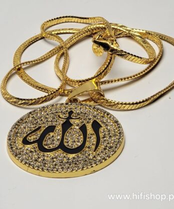 Allah Pendant with Chain and Zircon Stones for Modern Women and Girls