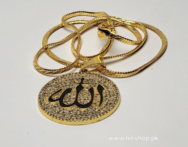 Allah Pendant with Chain and Zircon Stones for Modern Women and Girls