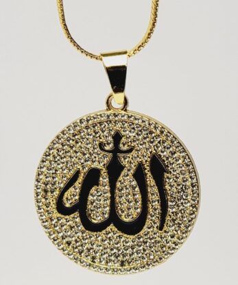 Allah Pendant with Chain and Zircon Stones for Modern Women and Girls