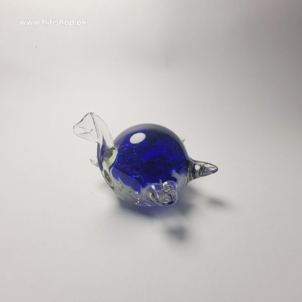 Crystal Turtle Blue Art Glass Paperweight