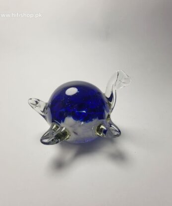 Crystal Turtle Blue Art Glass Paperweight