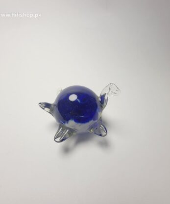 Crystal Turtle Blue Art Glass Paperweight