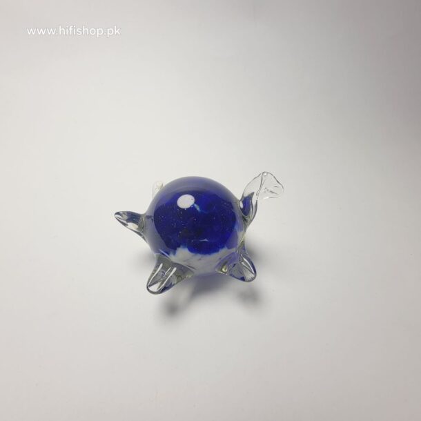 Crystal Turtle Blue Art Glass Paperweight