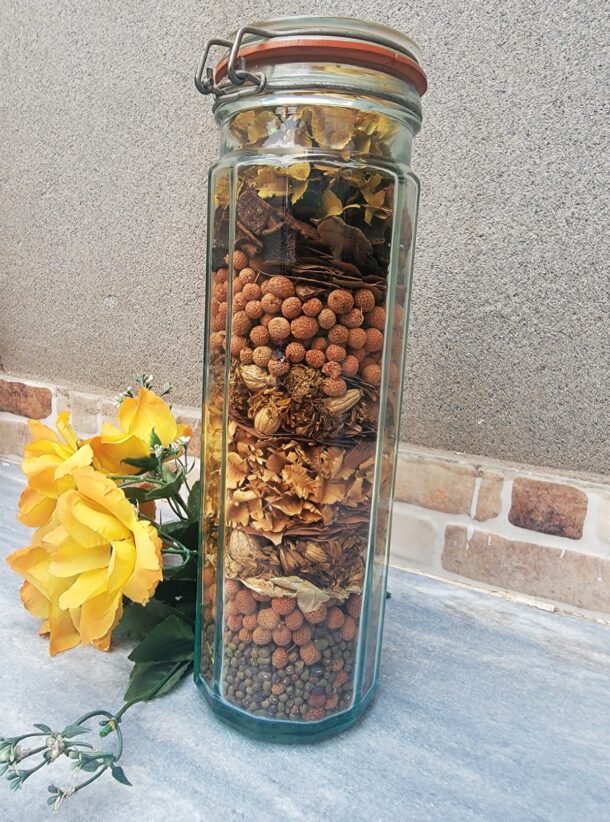 Organic Mixture of Dried Flower and Herbs Heavy Bottle Jar