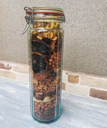 Organic Mixture of Dried Flower and Herbs Heavy Bottle Jar