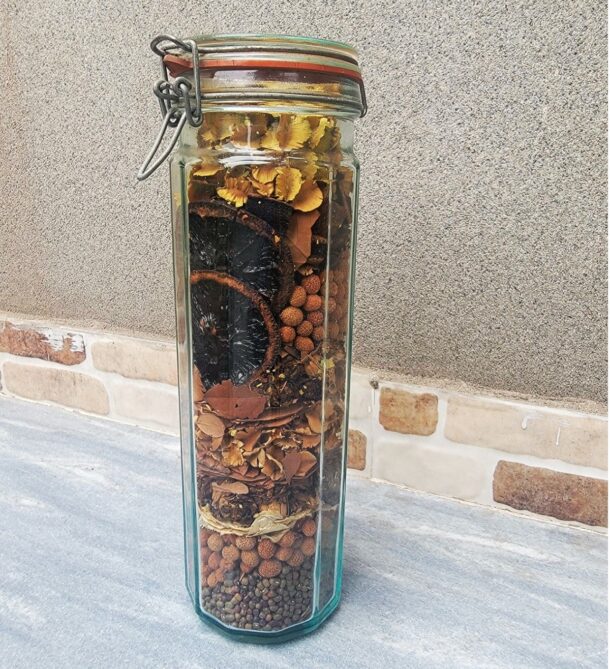 Organic Mixture of Dried Flower and Herbs Heavy Bottle Jar