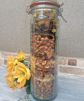 Organic Mixture of Dried Flower and Herbs Heavy Bottle Jar