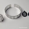 Stainless Steel Bracelet with Earrings and Rings