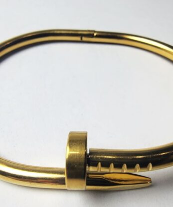 Gold-plated solid nail bracelet