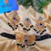 Black Color Kundan Chokar Set with Earrings and Tikka