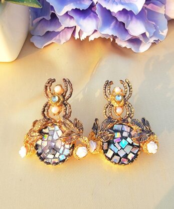 Crab-Style Multicolor Turkish Earrings