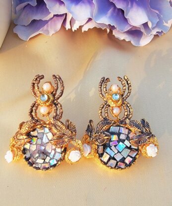 Crab-Style Multicolor Turkish Earrings