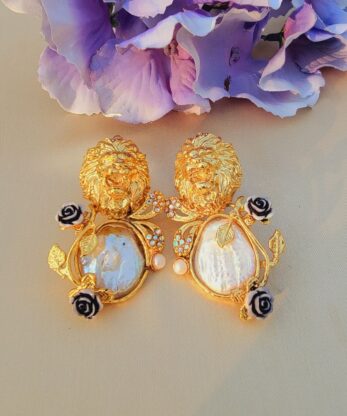 Floral Turkish Earrings with Pearls