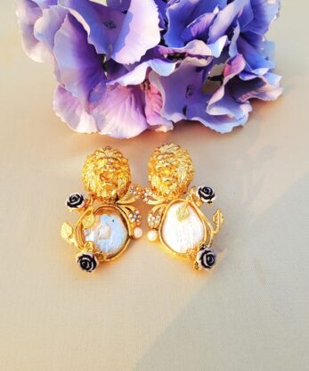 Floral Turkish Earrings with Pearls