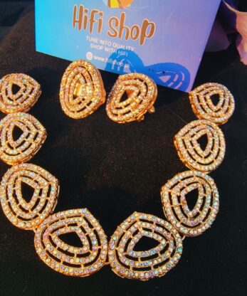 Golden Necklace with Matching Earrings