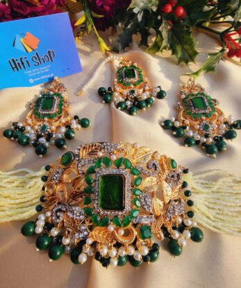 Luxurious Green Color Chokar Set