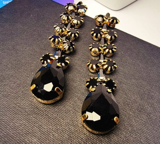 Long Drop Earrings Black Colors 4