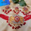 Red color Kundan chokar set