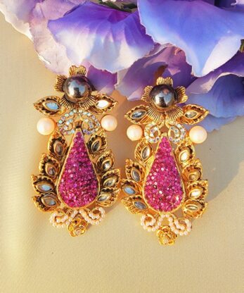 Pink Color Turkish Earrings