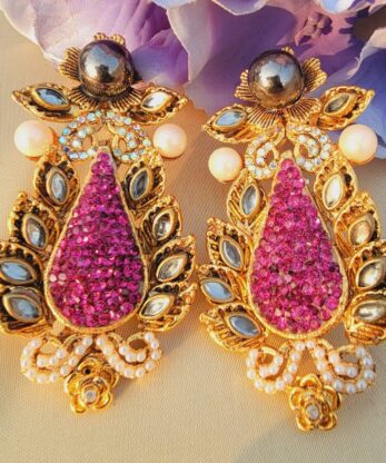 Pink Color Turkish Earrings