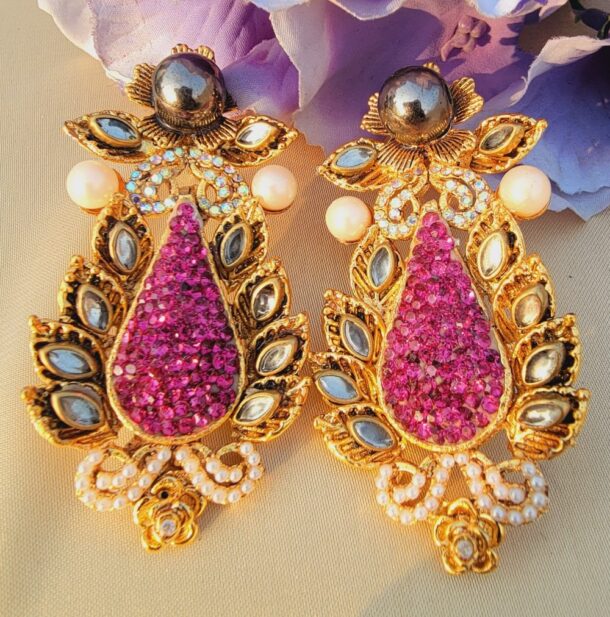 Pink Color Turkish Earrings