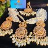 White Color Maala Set with Matching Earrings and Tikka