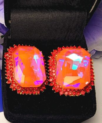 Aurora Borealis Earring Studs (Red)