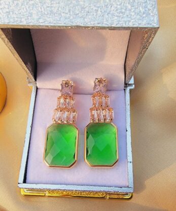 Elegant Dangle Fashion Earrings for Women and Girl (Green)