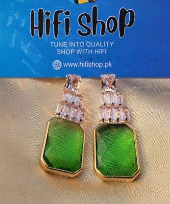 Elegant Dangle Fashion Earrings for Women and Girl (Green)