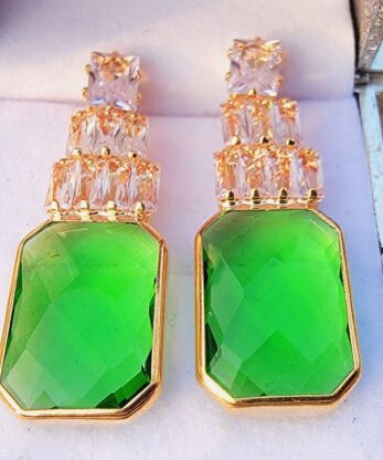 Elegant Dangle Fashion Earrings for Women and Girl (Green)