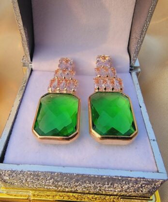 Elegant Dangle Fashion Earrings for Women and Girl (Green)