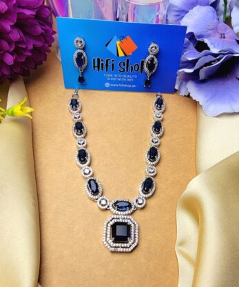 Enticing One-Carat Necklace in Blue Color