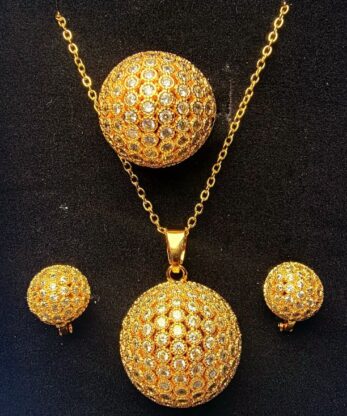 Gold-plated Pendant Set with Earrings and Rings