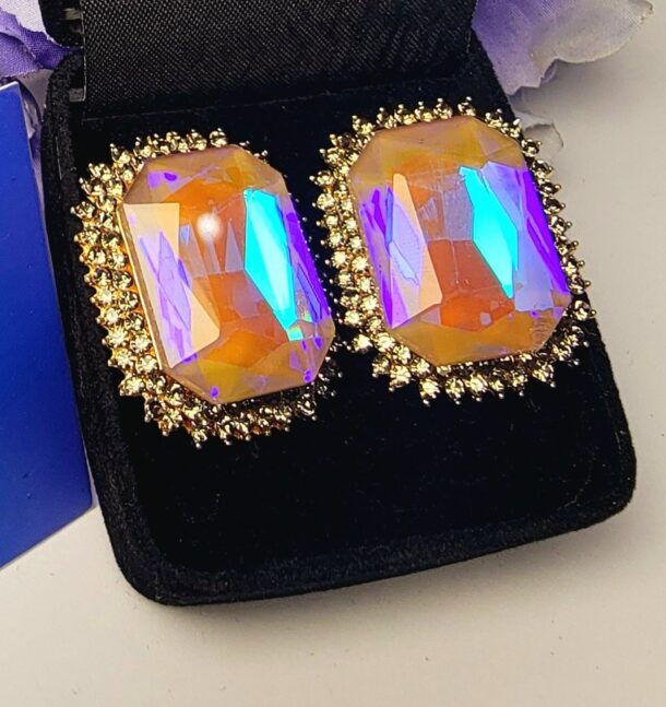 Aurora Borealis Earring Studs (Lilac)