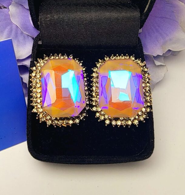 Aurora Borealis Earring Studs (Lilac)