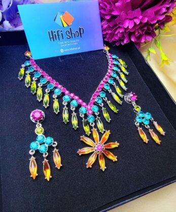 Multicolor Egyptian-style necklace with Matching Earrings