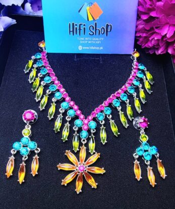 Multicolor Egyptian-style necklace with Matching Earrings