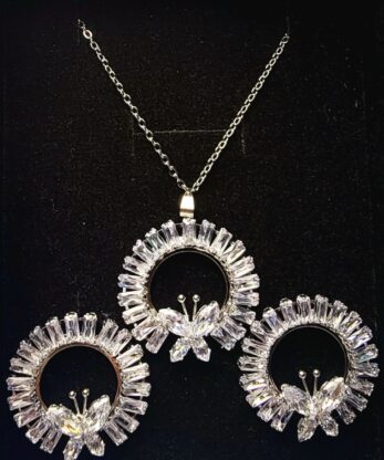 Shimmering Pendant Set with Earrings